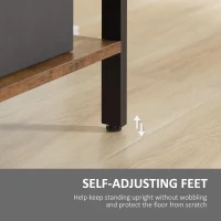 HOMCOM Industrial Storage Unit, 5 Tiers Bookcase with Open Compartments for Office Living Room, Bedroom, Rustic Brown and Black(m-6)