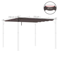 Outsunny Dachabdeckung für ein versenkbares Pavillondach von 3 x 3 m - Kaffee(m-3)
