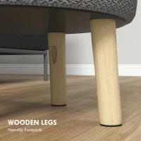 HOMCOM Round Linen-Look Storage Ottoman - Light Grey(m-7)