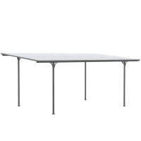 Outsunny Gartenpavillon-Pergola mit robustem Aluminium und Polycarbonat in Grau, 500 x 299 x 195/223 cm