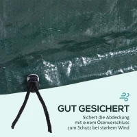 Outsunny Schutzhülle für Gartenmöbel Winterfest Wasserdicht Abdeckung Anti-UV Abdeckplane Gewebe Abdeckhaube für Gartentische Terrassenmöbel Rechteckig 235 x 190 x 90cm Grün(m-6)