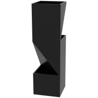 Outsunny Blumentopf Pflanzkübel für den Innenbereich mit Entwässerungslöchern aus Metall, Abmessungen 30L x 30B x 100H cm schwarz(m-1)