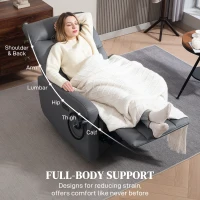 HOMCOM Electric Recliner Armchair with USB + Type C Charge Port, Phone Holder, PU Leather Reclining Chair with Adjustable Leg Rest, Recliner Chair for Home Living Room Theater, Grey(m-7)