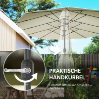 Outsunny Dubbelzijdige Parasol 436 x 260 cm met UV-bescherming en Handzwengel, Beige(m-6)