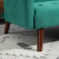 HOMCOM Schlafsofa 3-Sitzer, elegantes gepolstertes Sofa mit Holzbeinen für Wohnzimmer, Gästezimmer, grün(m-4)