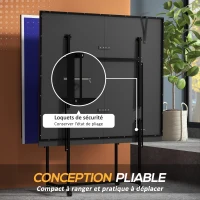 SPORTNOW Table de tennis de table ping-pong pliable + housse de protection pour l'intérieur et l'extérieur, bleu et noir(m-6)