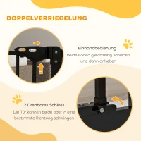 PawHut Türschutzgitter für Hunde, Absperrgitter, Schutzgitter für Haustiere, Metall, Kunststoff, 74-87 cm, Schwarz(m-4)