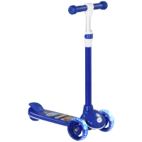 AIYAPLAY Kids 3 Wheel Scooter for 2-6 Years Old w/ Adjustable Height, LED Light, TPE Handlebar, Blue(m-1)