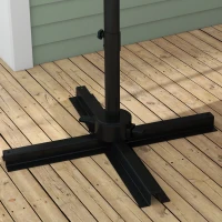 Outsunny Versetzter quadratischer Sonnenschirm 3 x 3 m mit doppeltem Dach, neigbar, schwenkbar, Kurbel, inkludiertes Gegengewicht, Metall, Polyester Beige(m-4)