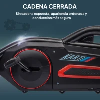 HOMCOM Kart a Pedales para Niños 3-8 Años con Asiento Regulable en 4 Posiciones y Ruedas de EVA 100x58x58,5 cm Rojo(m-8)