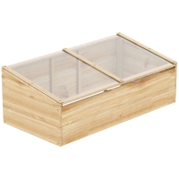 Outsunny Kas hout koude kas koude box kweekkas plantenbak voor balkon