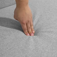 HOMCOM Schlafsofa 3-Sitzer, Schlafcouch Clic-Clac, mit 2 Kissen 195l x 89B x 87H cm Hellgrau(m-5)