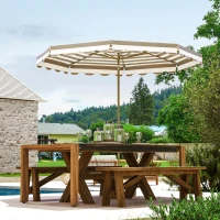 Outsunny Garten-Sonnenschirm neigbarer Sonnenschirm mit Kurbel 180 g/m² Ø 2,7 x 2,4 m Grau(m-2)