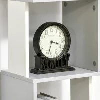 HOMCOM Bücherregal Moderne Design mit 5 Ebenen - Praktisches Regal für Zuhause oder Büro, weiß und grau(m-5)