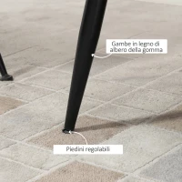 HOMCOM Divano 2 Posti in Velluto con Gambe in Metallo e Schienale a Conchiglia, 132x66x80cm, Grigio(m-6)