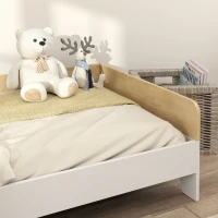 AIYAPLAY Kinderbett Bett mit Lattenrost mit hohen Seitenteilen niedriges Design aus Holz 143,5 x 74 x 40 cm Weiß(m-4)