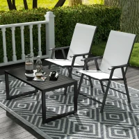 Outsunny Bijzettafel met Latjesontwerp Balkontafel van Aluminium Koffietafel Weerbestendig 90 x 50 x 42 cm Zwart(m-2)