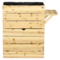 Outsunny Hochbeet mit Klapptisch und Stauraum, lackiertes Massivholz, Innenverkleidung aus Vlies, 105cm x 39,5cm x 105cm(m-12)