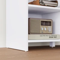 HOMCOM Buffet - Aufbewahrungsmöbel auf Beinen 3 Fächer Schrank - aus Holz und Metalltür Grau(m-5)