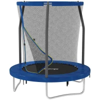 SPORTNOW Kindertrampolin, Gartentrampolin mit Sicherheitsnetz, Stahlkonstruktion Ø 183 x 200 cm, blau(m-1)