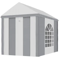 Outsunny Gartenpavillon PE-Planen Seitenwände abnehmbar 2 Kathedralenfenster + 2 Rolltüren 3 x 2 x 2,55 m(m-1)
