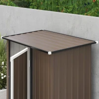 Outsunny Gartenpavillon 1,2 m² - Aufbewahrung für Werkzeuge - Gartenhaus mit verriegelbarer Tür - braune Stahltür(m-5)