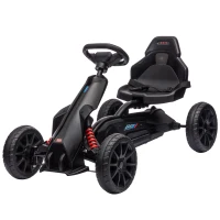 HOMCOM Kart a Pedales para Niños 3-8 Años con Asiento Regulable en 4 Posiciones y Ruedas de EVA 100x58x58,5 cm Negro(m-11)