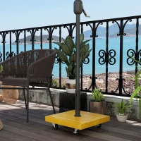 Outsunny Quadratischer Sonnenschirmständer - Betonfüllung, 25 kg Metallsockel mit 4 Rollen - Maße 45L x 45B x 36,5H cm(m-2)