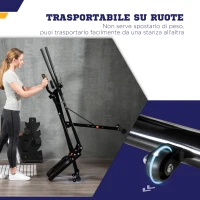 HOMCOM Cyclette Ellittica con 4 Livelli di Resistenza, Monitor LCD e 2 Ruote, in Acciaio e ABS, 90x62x150 cm, Nero(m-7)