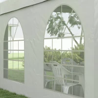 Outsunny Empfangszelt, Pavillon, Zeltbarnum 5 x 3 m mit 4 großen Fenstern 2 Türen 15m²(m-4)