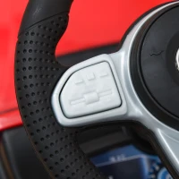 HOMCOM Kinder-Laufwagen Kinderfahrzeug zum Schieben lizenziertes Mercedes Benz 12-36 Monate Stauraum Hupe Lichter Rot(m-5)