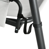 Outsunny Gartenliege 3-Sitzer, umbaubares Sonnenschutzdach, verstellbare Neigung, 2 Aufbewahrungstaschen, 236 x 138 x 185 cm, Grau(m-5)