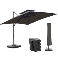Outsunny Cantilever Parasol 360° Rotation Dark Grey