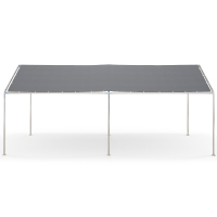 Outsunny Carport Überdachung für Auto 6 x 3 m robuster verzinkter Stahl Dach PE-Hochleistungsfolie Grau