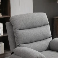 HOMCOM Verstellbarer Relaxsessel mit manuell verstellbarer Fußstütze aus hochdichtem Polyesterstoff mit Leinenoptik in Hellgrau mit Melange-Effekt(m-4)