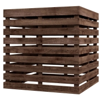 Outsunny Außenlagerbox 2 in 1 für Schirmständer, Terrassenbeistelltisch mit Sonnenschirmloch aus Holz