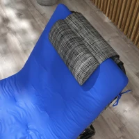 Outsunny Zonneligstoel met 4-Standen Verstelbare Rugleuning, Kussen, Zijvak, Hoofdsteun, 68 x 189 x 30 cm, Blauw(m-8)