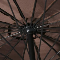 Outsunny Offset rund neigbarer Sonnenschirm mit Kurbel Metallgestell Mast dim. Ø 2,96 x 2,45H m hochdichtes Polyestergewebe Schokolade(m-5)