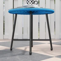 Outsunny Gartenmöbel-Set für den Außenbereich aus Kunststoffrattan für 2 Personen, gehärtete Glasplatte, für Balkon, Terrasse, Terrasse, Blau(m-5)