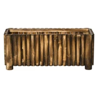 Outsunny Hochbeet Pflanzkasten Kräuterbeet Pflanzbeet Gemüse Blumenbeet Blumenkasten, Tannenholz 100x38,5x40 cm(m-12)