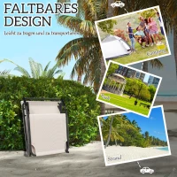 Outsunny Składany Leżak z 4-stopniową Regulacją Oparcia, Poduszką, Boczną Kieszenią, Zagłówkiem, 68 x 189 x 30 cm, Beżowy(m-5)