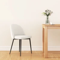 HOMCOM Set mit 2 Esszimmerstühlen, skandinavischer Küchenstuhl, gepolstert mit Samt und schlanken Metallbeinen(m-5)