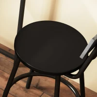 HOMCOM Barisch-Set mit 2 Hockern und Aufbewahrungsregalen für Esszimmer, Küche, Grau und Schwarz(m-5)