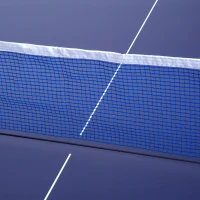 HOMCOM Tischtennistisch, Ping-Pong-Tisch mit Netz, verwandelbar in 2 Tische, klappbare Beine, 182 x 91 x 76 cm blau(m-5)