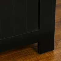 HOMCOM Baú de Armazenamento de Madeira Baú de Arrumação com Dobradiça de Segurança Carga Máxima 20 kg 81x40x46 cm Preto(m-10)