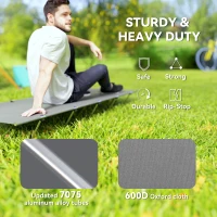 Outsunny Lightweight Camping Bed, Aluminium Portable Camp Cot w/ Strong Support 150kg and Carry Bag for Camping, Dark Grey(m-4)