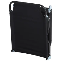 Outsunny Sonnenliege, 5-fach verstellbare Rückenlehne, schnelltrocknend, Metallrahmen, 190 x 56 x 28 cm, Schwarz(m-10)