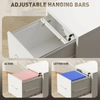 HOMCOM Four-Drawer Modern Steel Filing Cabinet - White(m-4)