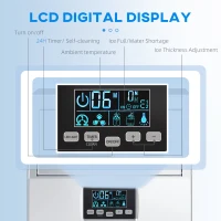 HOMCOM Commercial Ice Maker with 4kg Ice Storage - Silver Tone(m-5)