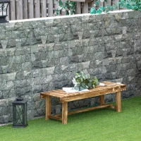 Outsunny 1 Piece 2-seater Outdoor Indoor Wooden Garden Bench Fir Patio Loveseat, 110L x 38W x 35Hcm, Carbonised(m-11)
